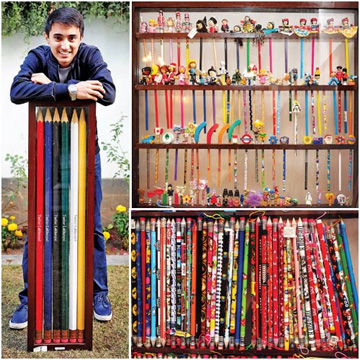 Delhi boy Tushar Lakhanpal writes Guinness record with pencil collection
