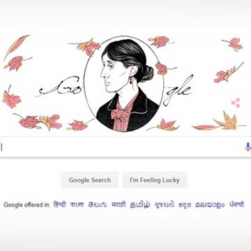 Virginia Woolf's 136th Birthday: Google Doodle celebrates with her iconic profile 