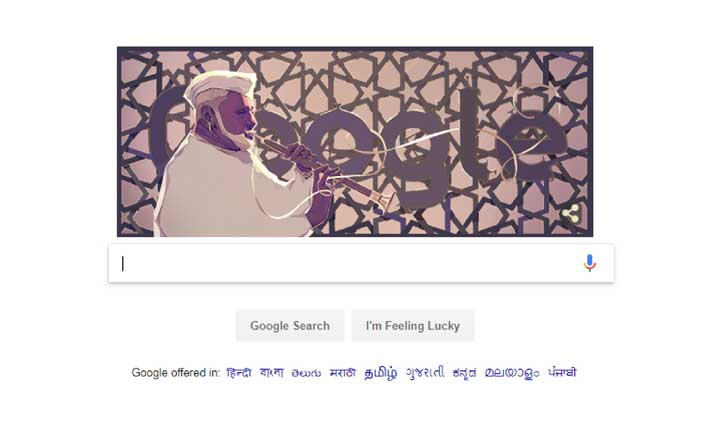Even if the world ends, the music will still survive: Google pays tribute to the Ustad Bismillah Khan on his 102nd birth anniversary with a doodle