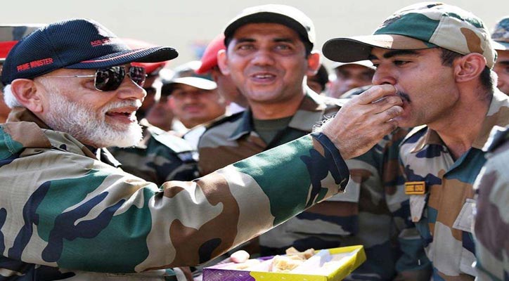 PM Narendra Modi Celebrate Diwali 2021 with Indian soldiers in Nowshera 