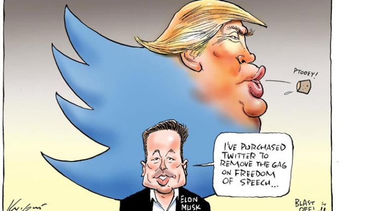 Elon Musk shares cartoon on freeing Twitter's blue bird from a cage