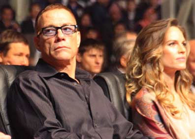 Hilary Swank, Van Damme criticised over Kadyrov party
