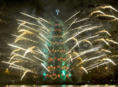 Brazil lights world's largest floating Christmas tree