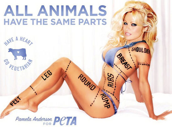 Pamela Anderson followed suit in her birthday suit because it's all about the animals, rightâ€¦  