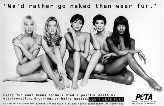 The most iconic PETA image of all is undoubtedly the supers' 1997 shot. Supermodel Naomi Campbell nude for PETA  