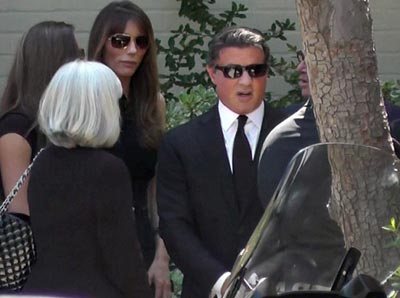 Sylvester Stallone, the grieving father leads mourners at funeral for his son Sage 