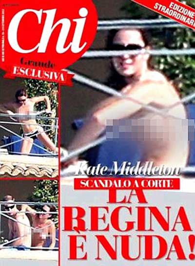 Kate Middleton naked sunbathing, Italian mag Chi has 200 pic of topless Kate, plans to use 50