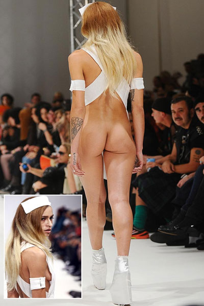 Alice Dellal hits a bum note in cheeky appearance at London Fashion Week 2012