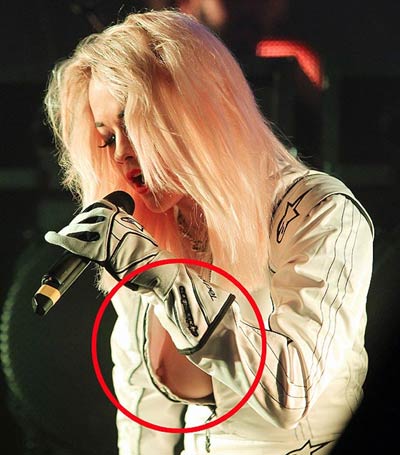 Rita Ora 'nip-slip' wardrobe malfunction on stage at London's Wembley Arena