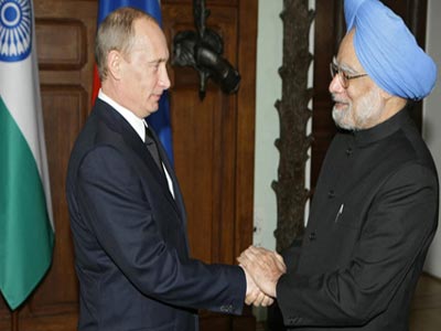 Russian President Vladimir Putin starts talks with Indian PM Manmohan Singh