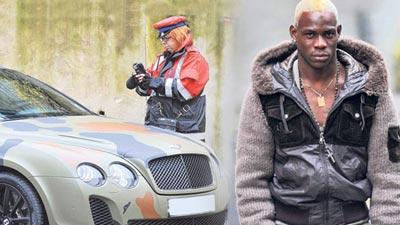 Mario Balotelli in fine form as his 160000 pounds Bentley parking ticket 