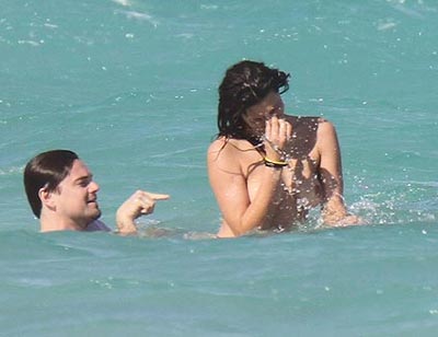Leonardo DiCaprio's close encounter with topless swimmer 