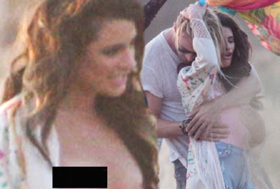 Lea Michele suffers wardrobe malfunction as Glee star canoodles with male model 