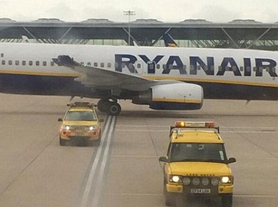 Two Ryanair planes collide at London's Stansted Airport causing delays and passenger evacuations