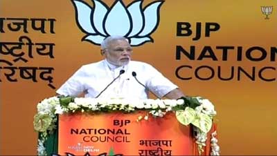 I accept the challenge: PM Modi in BJP's National Council meet