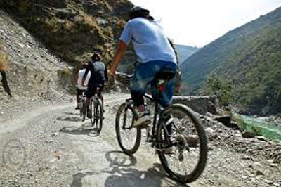 Mountain bikers taking the Himalayan challenge for thrill