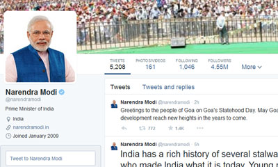 Social media handles sing praises of govt's foreign policy