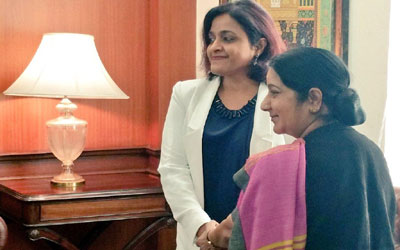 India, Maldives aim to boost ties as Sushma Swaraj meets Dunya Maumoon
