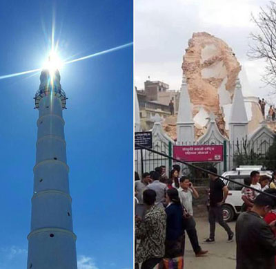 19th-century Kathmandu tower collapses