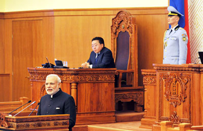 Narendra Modi discovers 'special connection' with Mongolian Parliament