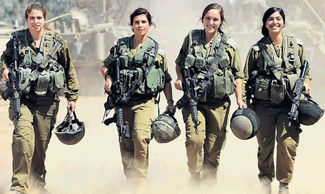 Israeli female soldiers on attack