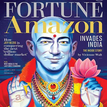 Amazon CEO Jeff Bezos shown as Lord Vishnu in Fortune magazine cover, draws flak