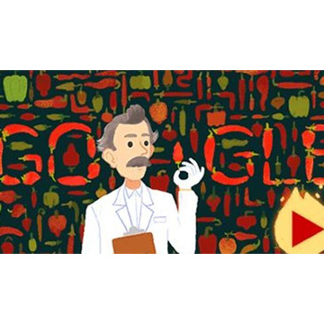 Google doodles mark Wilbur Scoville's 151st birthday and his red hot chilli peppers 