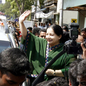 Eyes on a successive term, Tamil Nadu CM Jayalalithaa files nomination for upcoming  polls 
