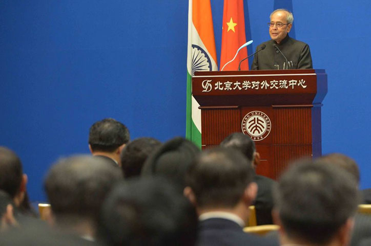 President Mukherjee outlines eight steps for a people centric partnership between India and China