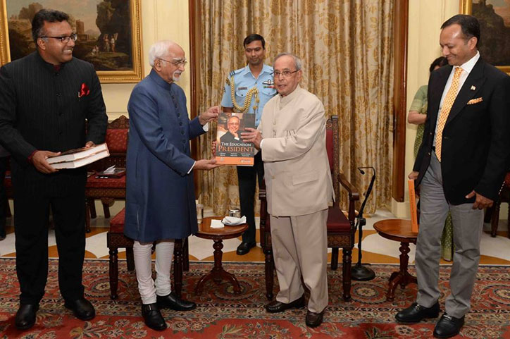 Pranab Mukherjee receives first copy of book 'The Education President'