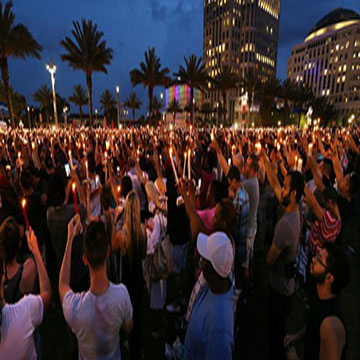 Thousands join Orlando's first official vigil after mass shooting