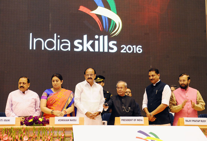 President Pranab Mukherjee inaugurates 'India Skills-2016'