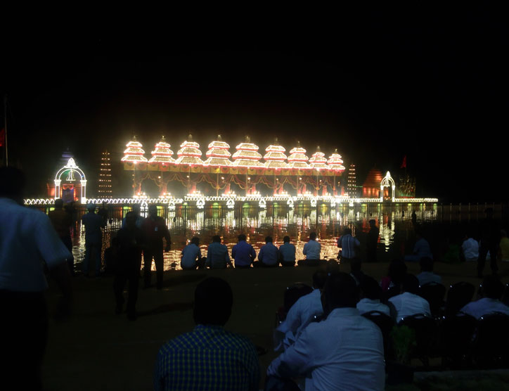 Krishna Pushkarelu aarti at the the banks of Krishna river in Andhra Pradesh near Vijaywada