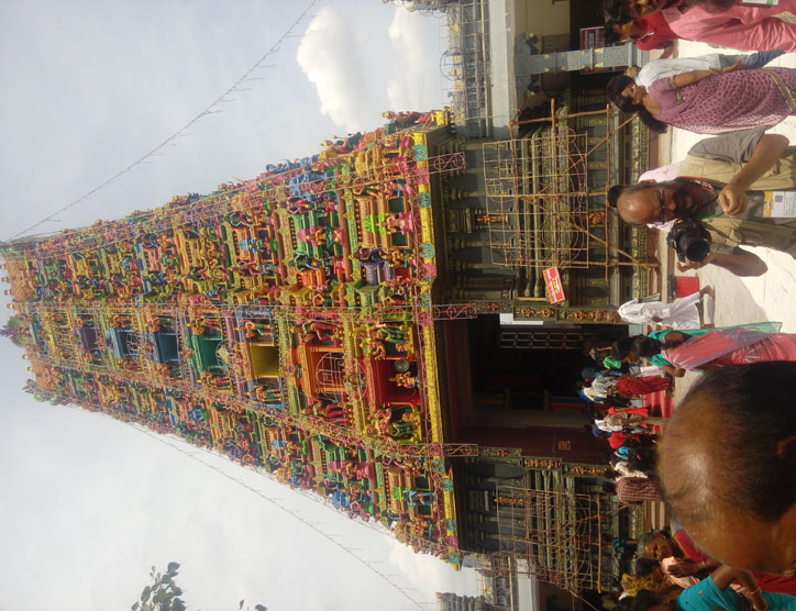 Shiv temple on a hill top in Vijaywada is beautiful with its intricate carvings 