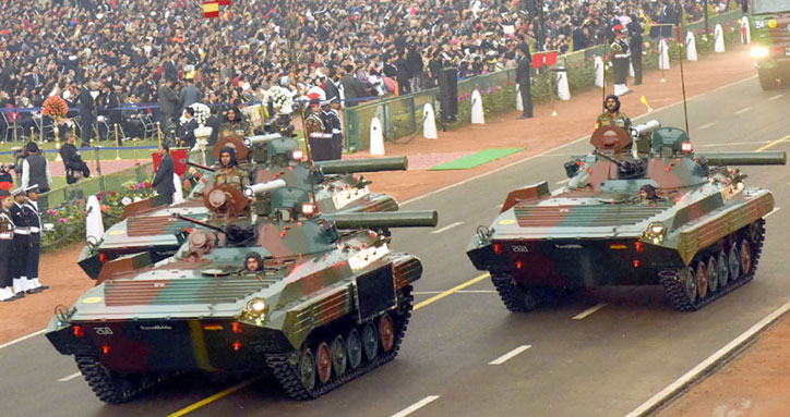 Tank T- 90 (Bhishma) at Rajpath on India's Republic Day Parade 2017