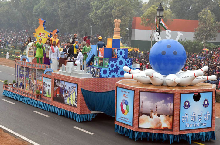 The tableau of CBEC at Rajpath at Republic Day Parade 2017