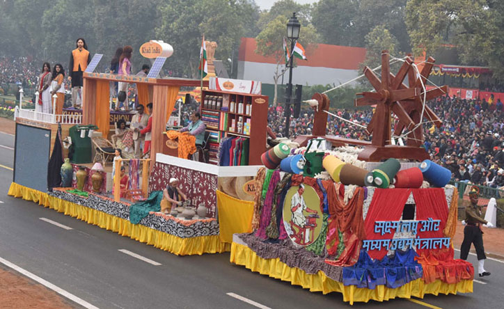 The tableau of Ministry of MSME at Rajpath
