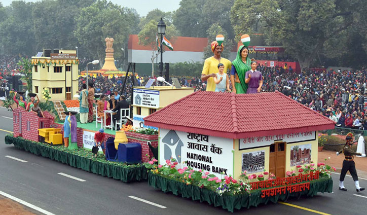 The tableau of Ministry of Housing & Urban Poverty Alleviation at Rajpath
