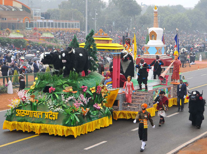 The tableau of Arunachal Pradesh at Republic Day Parade 2017