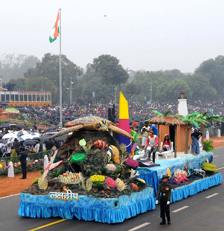 The tableau of Lakshadweep at Republic Day Parade 2017