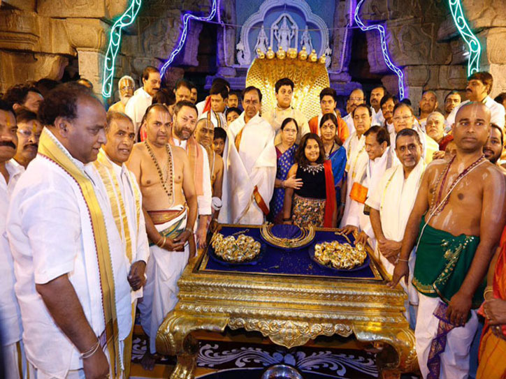 Telangana CM KCR's massive donation Rs 5.6 cr gold ornaments at Tirupati temple