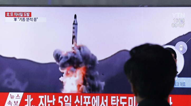 North Korean test missile explodes on launch, US aircraft supercarrier approaches the Korean Peninsula 