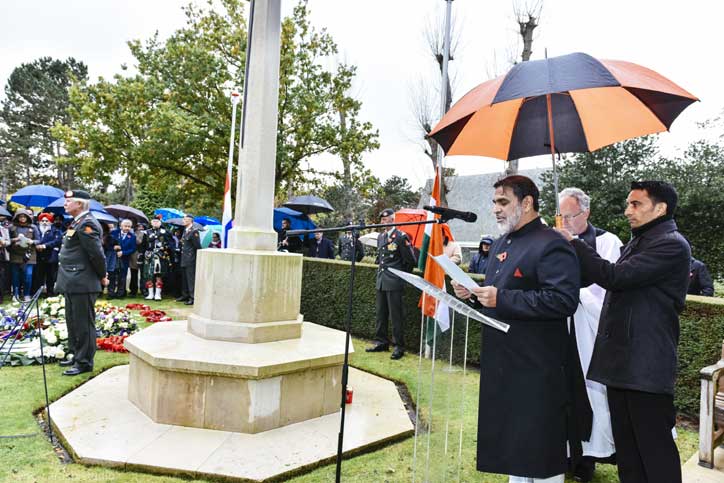 Over 300 people attend the Commonwealth Remembrance Day Service in The Hague hosted by the Embassy of India 