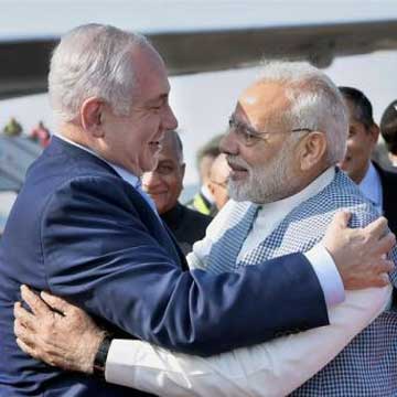 PM Narendra Modi hugs 'friend' Benjamin Netanyahu as Israel PM arrives in Delhi on 'historic' visit