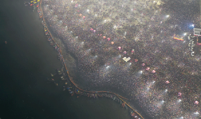 Kumbh mela 2019 at the confluence of river Ganga, Yamuna and mythical Sarswati at Prayagraj  
