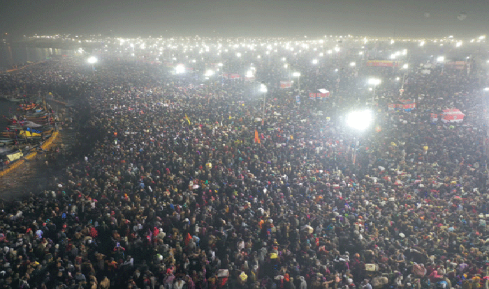 Kumbh mela is attended by 12.4 crore devotees on Mauni Amavasya when they throng to bathe at the holy river confluence