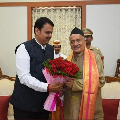 Fadnavis And Sena Leader Diwakar Raote Meet Governor Separately