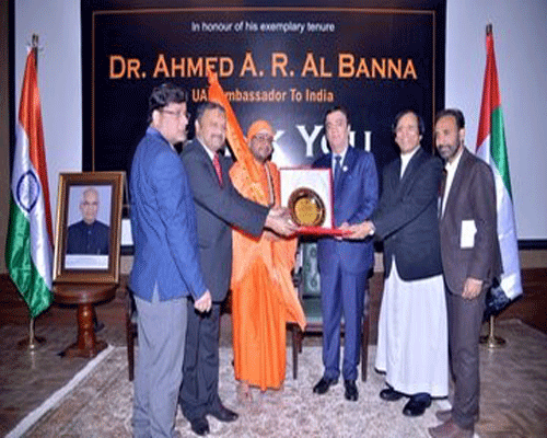 The UAE Ambassador to India, Dr Albanna, honoured for his exemplary services