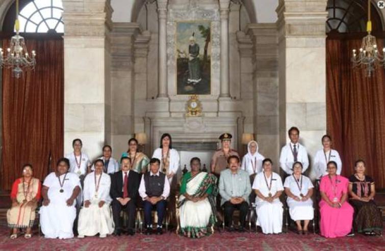 President of India Droupadi Murmu presents National Florence Nightingale Awards 2022-23